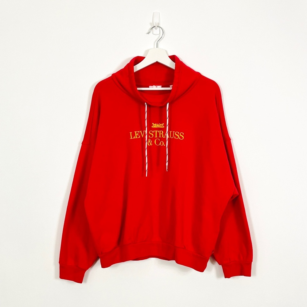 Levi’s Red Funnel Neck Oversized Sweatshirt